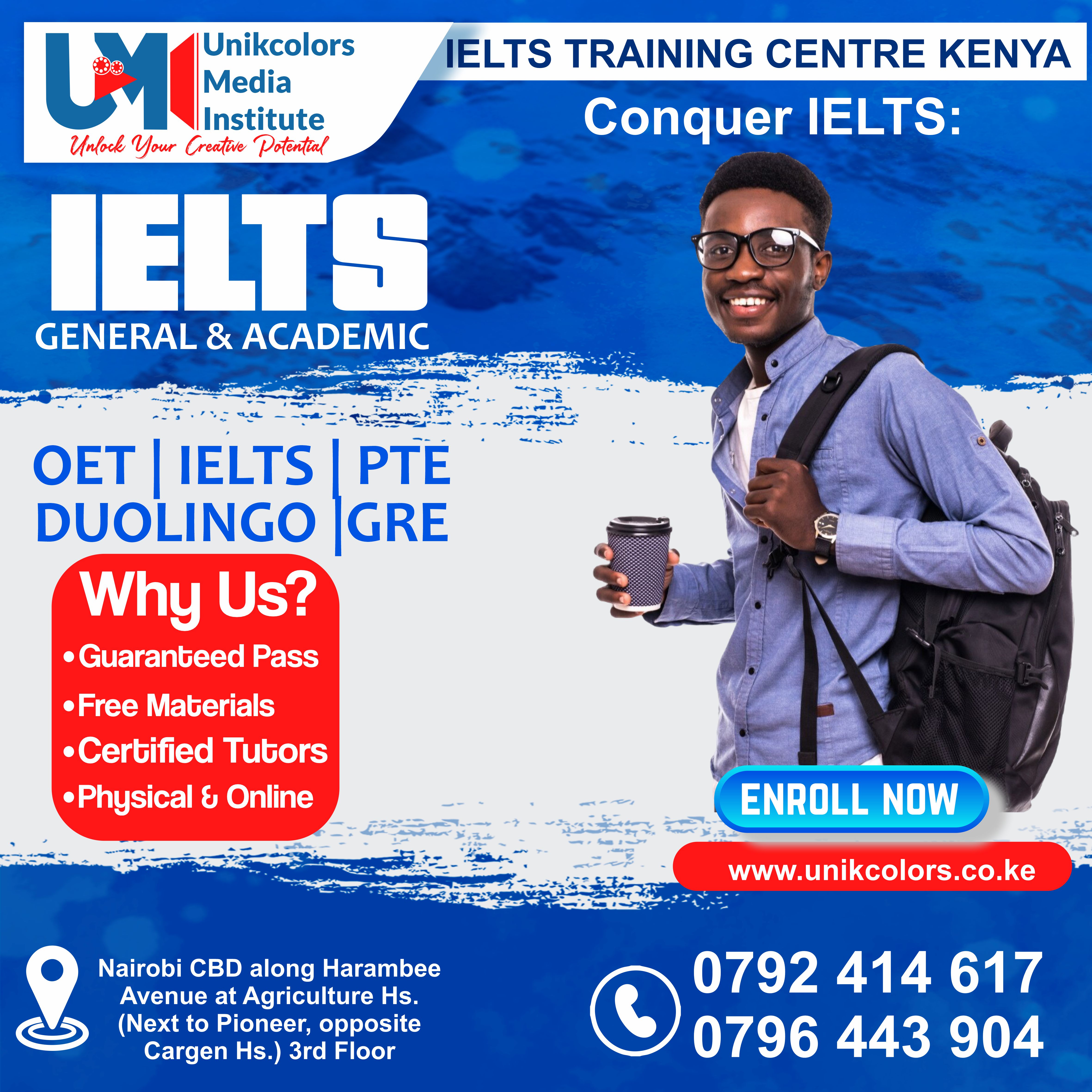 IELTS TRAINING CENTRE KENYA - IELTS PREPARATION | OET | TOEFL | PTE | GRE | DUOLINGO